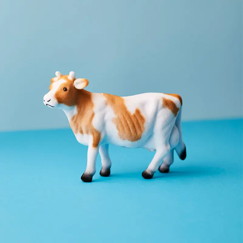 VACA DE FELPA MARRON Y BLANCO